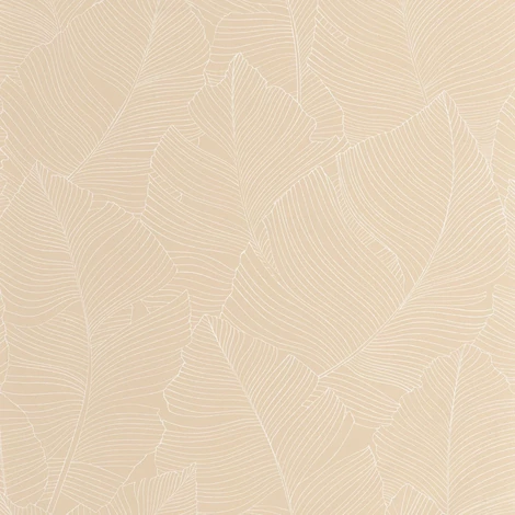 Caselio Nagy levél mintás modern bézs vinyl tapéta Vegetalia Blanc Beige 53 cm X 10 m