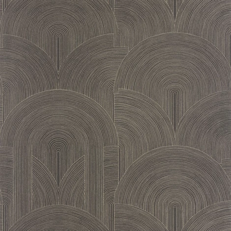 Caselio Art deco geometriai mintás fekete-arany vinyl tapéta Delicacy Noir Or 53 cm X 10 m