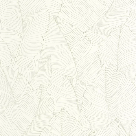 Caselio Nagy levél mintás modern zöld vinyl tapéta Vegetalia Amande 53 cm X 10 m