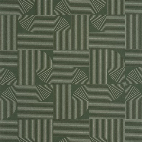 Caselio Geometrikus modern zöld-arany vinyl tapéta Softness Vert Or 53 cm X 10 m