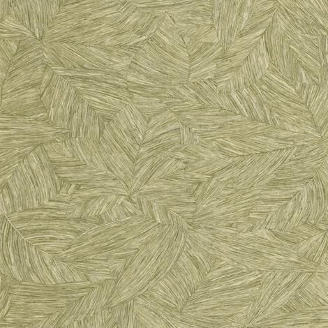 Caselio Texturált elegáns keki zöld vinyl tapéta Archipel Kaki 53 cm X 10 m