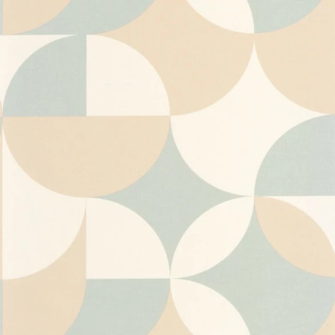 Caselio Geometriai mintás retro kék-bézs vinyl tapéta Charly Beige Bleu 53 cm X 10 m