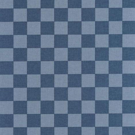Caselio Sakktábla mintás modern kék vinyl tapéta Checks Bleu Denim 53 cm X 10 m