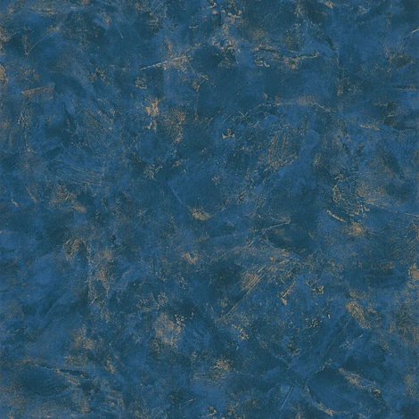 Caselio Elegáns texturált kék vinyl tapéta arany fénnyel Patine Uni Bleu Nuit Or 53 cm X 10 m
