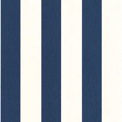 Caselio Klasszikus csíkos sötétkék vinyl tapéta Linen Lines Bleu Marine 53 cm X 10 m