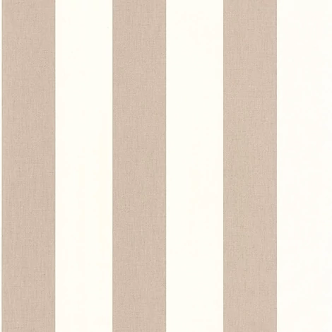 Caselio Klasszikus csíkos tóp színű vinyl tapéta Linen Lines Taupe 53 cm X 10 m