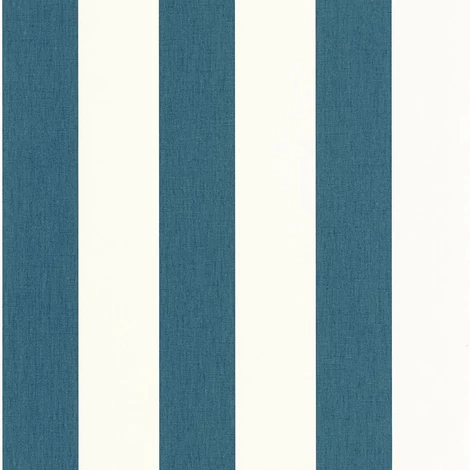 Caselio Klasszikus csíkos kék vinyl tapéta Linen Lines Bleu Canard 53 cm X 10 m