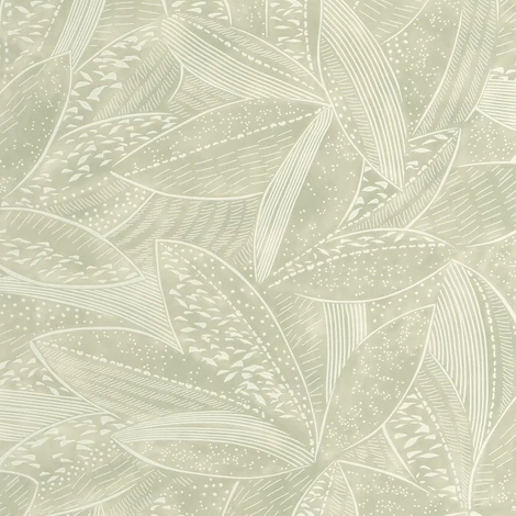 Caselio Levélmintás modern zöld vlies tapéta Natura Vert Sauge 53 cm X 10 m