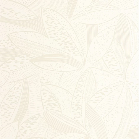 Caselio Levélmintás modern törtfehér vlies tapéta Natura Craie 53 cm X 10 m