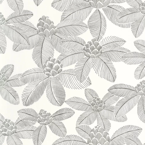 Caselio Lótuszvirág mintás fekete-fehér vinyl tapéta Lotus Noir Blanc 53 cm X 10 m