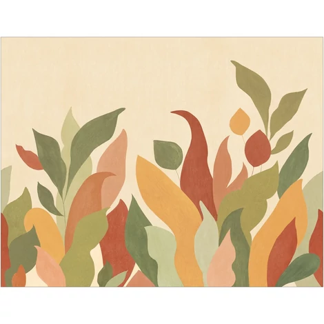 Caselio Modern levélmintás színes vlies poszter tapéta Lumea Multicouleurs 50 cm X 3 m