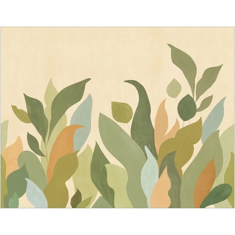 Caselio Modern levélmintás zöld vlies poszter tapéta Lumea Vert 50 cm X 3 m