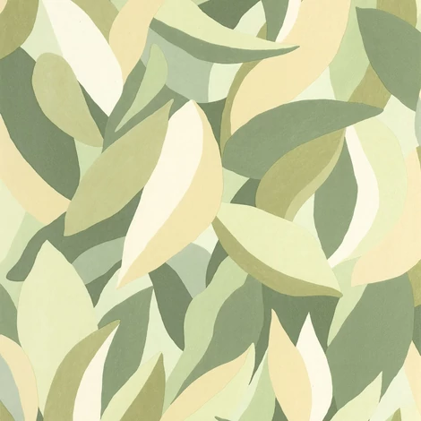 Caselio Modern levélmintás zöld vinyl tapéta Ephyra Vert 53 cm X 10 m