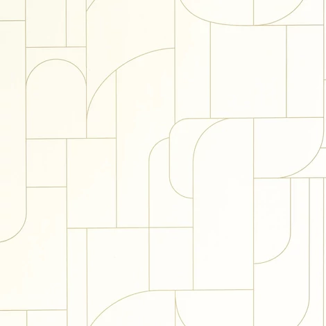 Caselio Geometriai mintás modern fehér-arany vinyl tapéta Achille Blanc Or 53 cm X 10 m