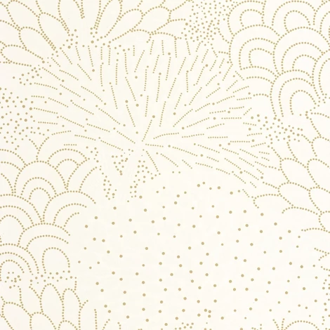 Caselio Pontozott virágmintás fehér-arany vlies tapéta Bloom Reverie Blanc Or 53 cm X 10 m
