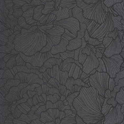 Caselio Óriás virágmintás fekete vlies tapéta Delicate Petals Noir 53 cm X 10 m