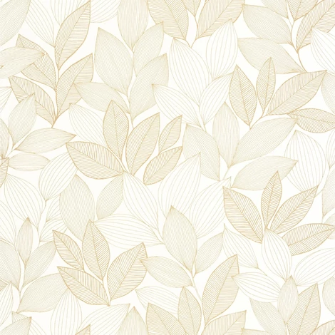 Caselio Botanikai mintás fehér-arany vinyl tapéta Little Botanica Blanc Or 53 cm X 10 m