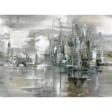 JV Holdfényes város szürke vinyl poszter tapéta Millenium Smoke Gray 400 cm X 3 m
