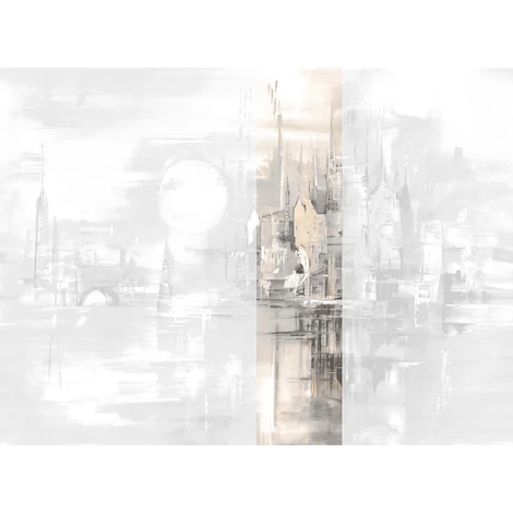 JV Holdfényes város bézs vinyl poszter tapéta Millennium Dawn 68 cm X 3 m