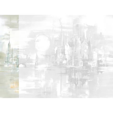 JV Holdfényes város pasztell zöld vinyl poszter tapéta Millennium Pastel 68 cm X 3 m