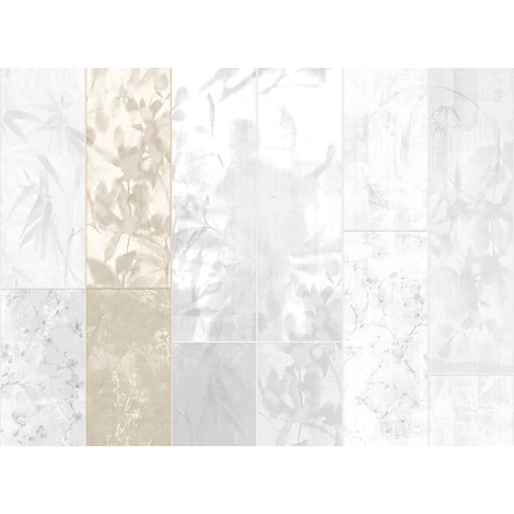 JV Japán nő virágokkal bézs vinyl poszter tapéta Sumi Beige 68 cm X 3 m