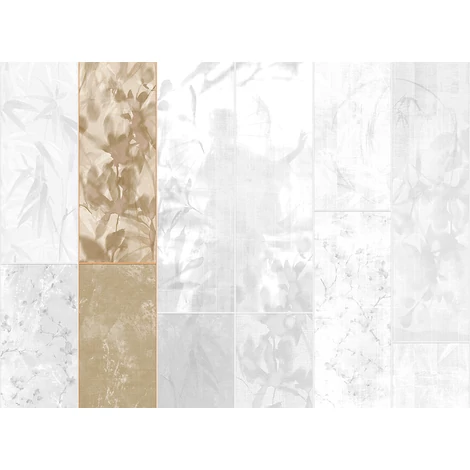 JV Japán nő virágokkal arany vinyl poszter tapéta Sumi Gold 68 cm X 3 m