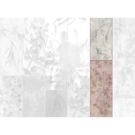 JV Japán nő virágokkal kék vinyl poszter tapéta Sumi Teal 68 cm X 3 m