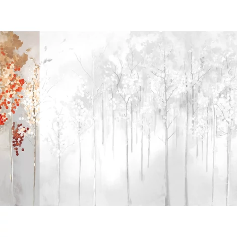 JV Őszi erdő szürke-piros vinyl poszter tapéta Maples Autumn 68 cm X 3 m