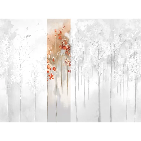 JV Őszi erdő szürke-piros vinyl poszter tapéta Maples Autumn 68 cm X 3 m