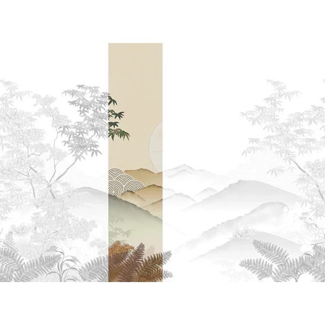 JV Napnyugta japánkertben színes vinyl tapéta Invermere Gold 68 cm X 3 m