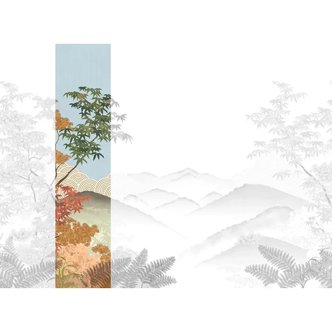 JV Napnyugta japánkertben színes vinyl tapéta Invermere Summer 68 cm X 3 m