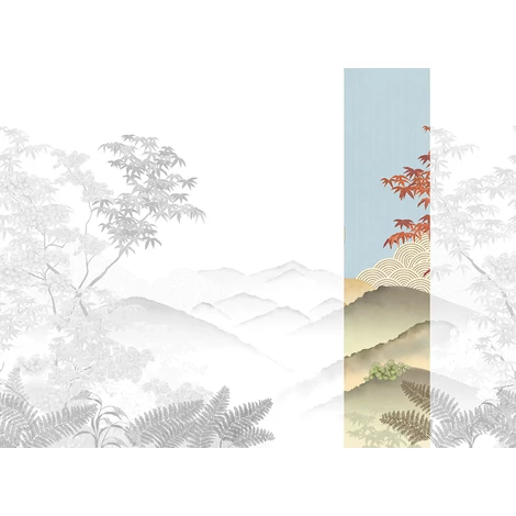 JV Napnyugta japánkertben színes vinyl tapéta Invermere Summer 68 cm X 3 m