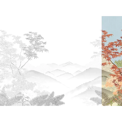 JV Napnyugta japánkertben színes vinyl tapéta Invermere Summer 68 cm X 3 m