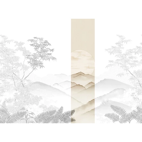 JV Napnyugta japánkertben bézs vinyl poszter tapéta Invermere Beige 68 cm X 3 m