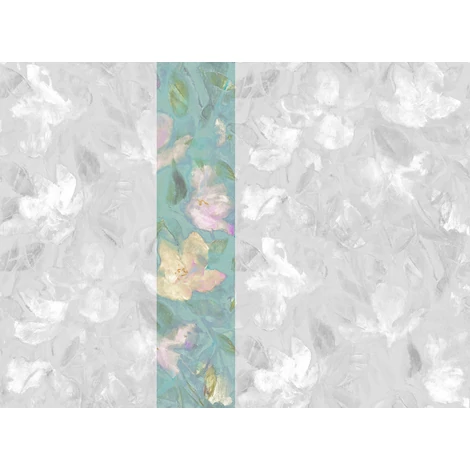 JV Texturált virágmintás kék vinyl poszter tapéta Bronte Light Blue 68 cm X 3 m