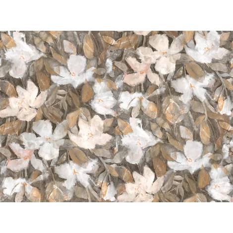 JV Texturált virágmintás bronz vinyl poszter tapéta Bronte Sepia 400 cm X 3 m