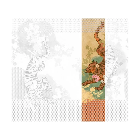 JV Tigrisek tánca narancssárga vinyl poszter tapéta Noen Orange 68 cm X 3 m