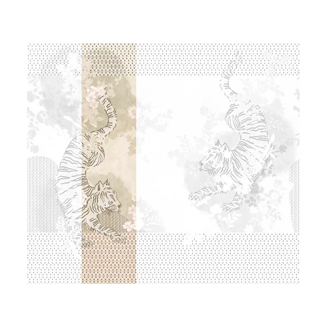 JV Tigrisek tánca bézs vinyl poszter tapéta Noen Beige 68 cm X 3 m