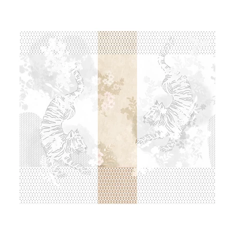 JV Tigrisek tánca bézs vinyl poszter tapéta Noen Beige 68 cm X 3 m