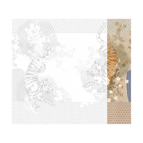 JV Tigrisek tánca bézs vinyl poszter tapéta Noen Platinum 68 cm X 3 m