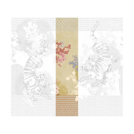 JV Tigrisek tánca arany színű vinyl poszter tapéta Noen Gold 68 cm X 3 m