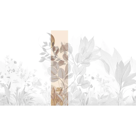 JV Levélmintás art deco bézs vinyl poszter tapéta Belvedere Dawn 68 cm X 3 m