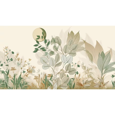 JV Levélmintás art deco zöld vinyl poszter tapéta Belvedere Green 544 cm X 3 m