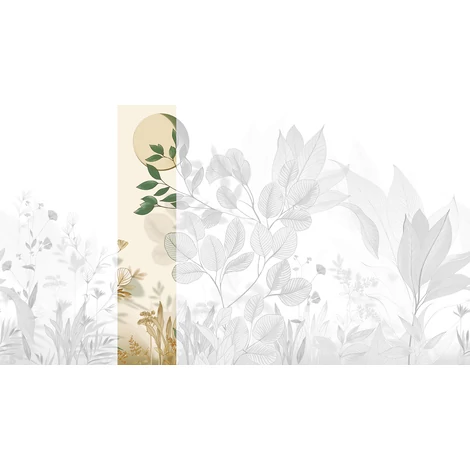 JV Levélmintás art deco zöld vinyl poszter tapéta Belvedere Green 68 cm X 3 m