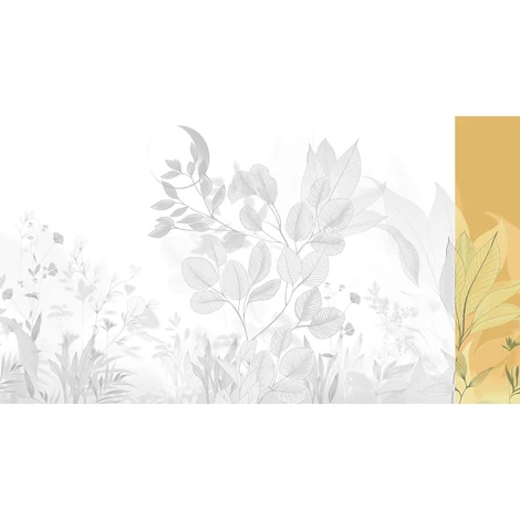 JV Levélmintás art deco sárga vinyl poszter tapéta Belvedere Mustard 68 cm X 3 m