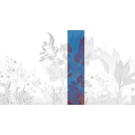 JV Levélmintás art deco kék vinyl poszter tapéta Belvedere Night 68 cm X 3 m