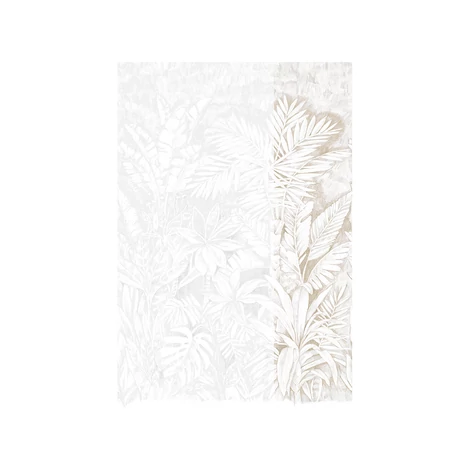 JV Trópusi dzsungel mintás bézs vinyl poszter tapéta Daintree White 68 cm X 3 m