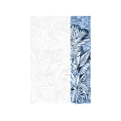 JV Trópusi dzsungel mintás kék vinyl poszter tapéta Daintree Blue Ink 68 cm X 3 m