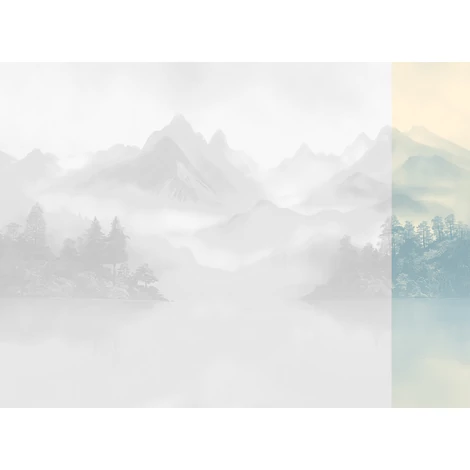JV Ködös hegycsúcsok kék-bézs vinyl poszter tapéta Huangshan Ice 68 cm X 3 m
