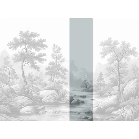 JV Patak az erdőben szürke vinyl poszter tapéta Arcadia B&W 68 cm X 3 m